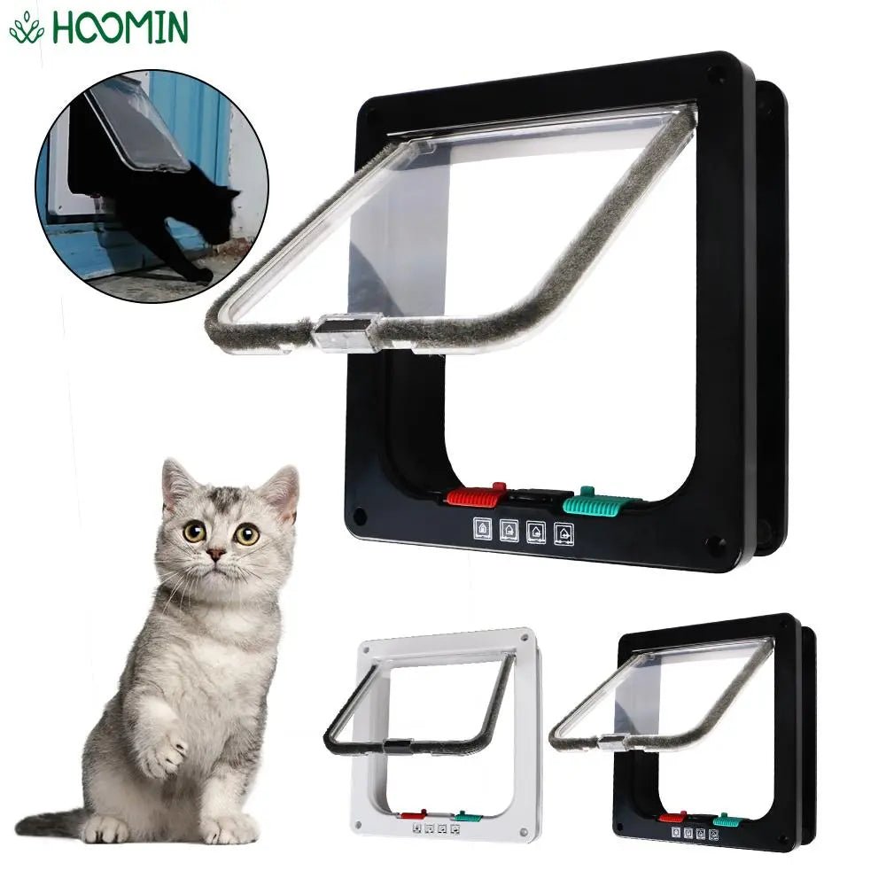 Dog and Cat Flap Door w/ 4-Way Lock Security Flap