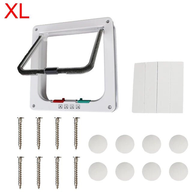 Dog and Cat Flap Door w/ 4-Way Lock Security Flap
