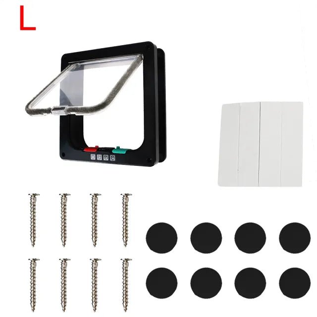 Dog and Cat Flap Door w/ 4-Way Lock Security Flap