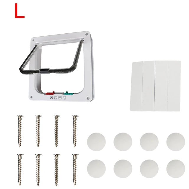 Dog and Cat Flap Door w/ 4-Way Lock Security Flap
