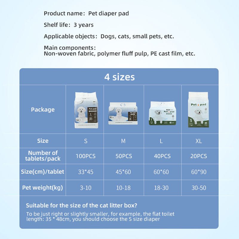 Dog Pee Pads - 4 Sizes