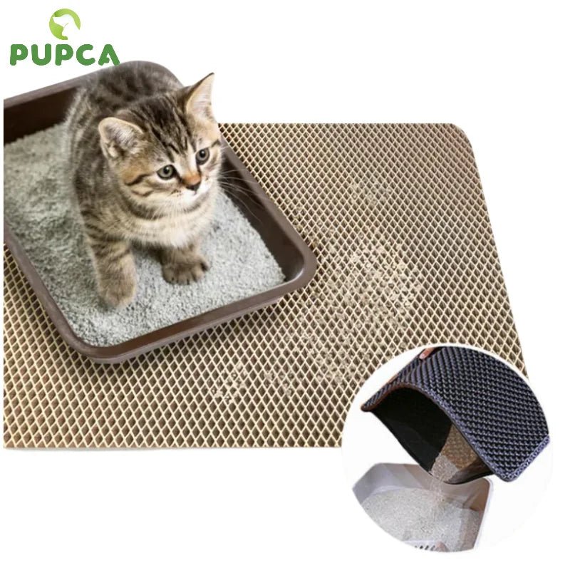 Double-Layer Non-Slip Waterproof Cat Litter Mat