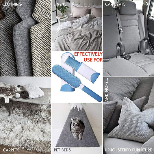 Double-Sided Lint Hair Remover Padded Brush for Furniture and Clothes