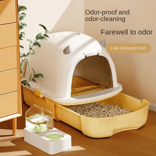 Drawer-Style Aesthetic Large Capacity Cat Litter Sandbox