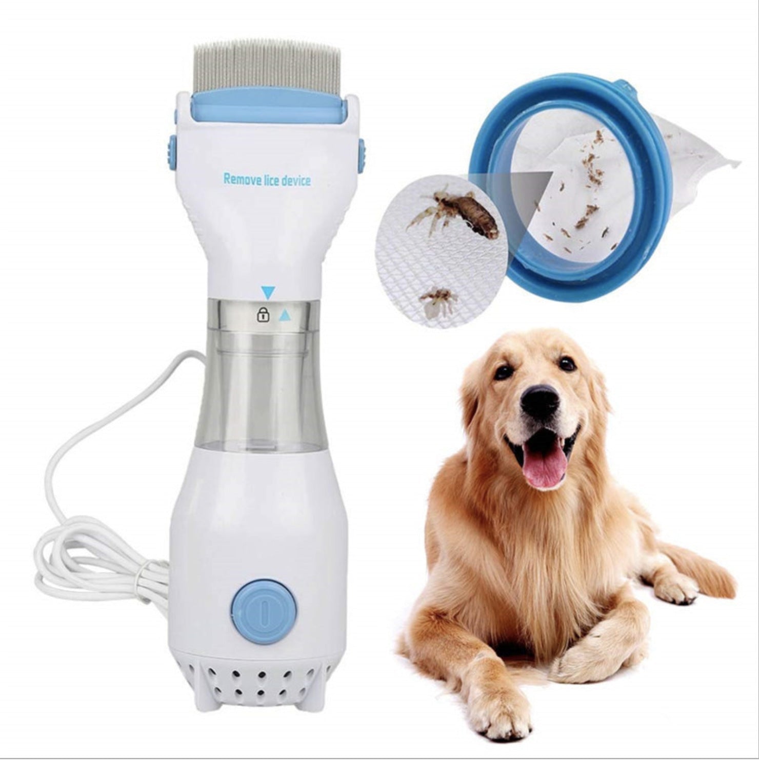 Electric Lice Comb for Fleas, Dandruff, Lice + Eggs, Crab Louse & Body Louse