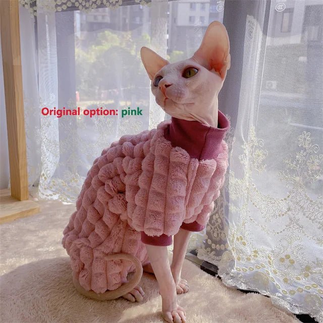 Elegant Warm Sphynx Cat Turtleneck Sweater