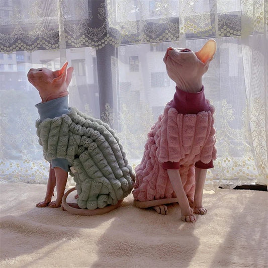 Elegant Warm Sphynx Cat Turtleneck Sweater