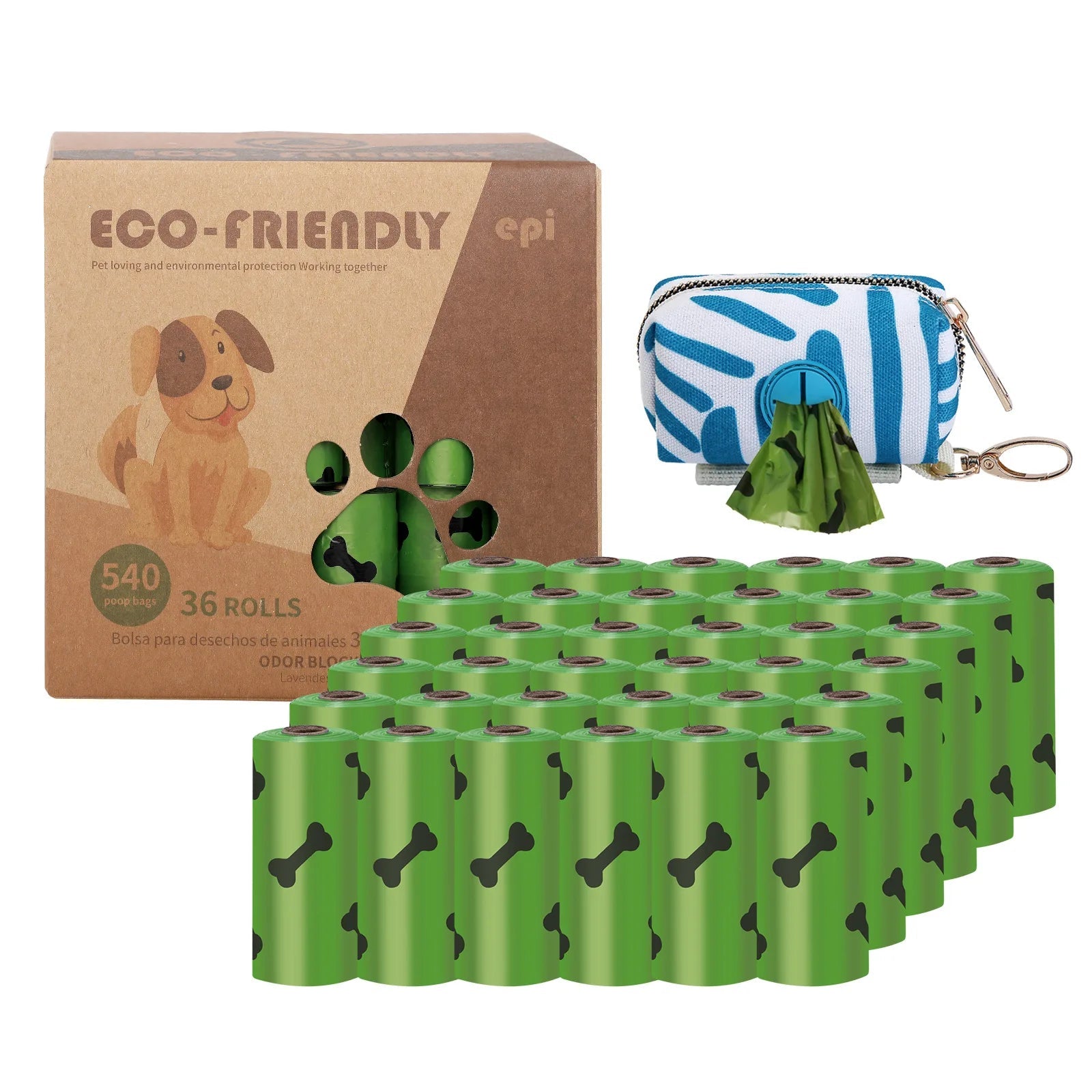 EPI Biodegradable Pet Garbage Bag with Dispenser