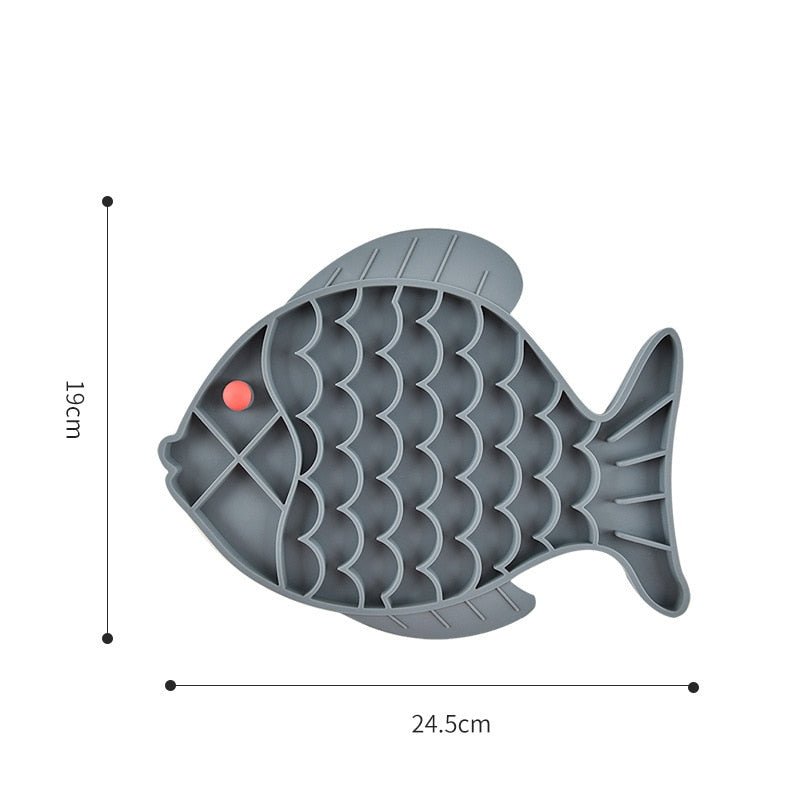 Fish Shape Silicone Mat for Slow Feeding and Treat Dispensing