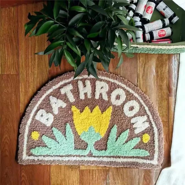 Flocking 3D Floral Absorbent Entrance Mat