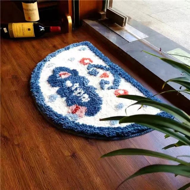 Flocking 3D Floral Absorbent Entrance Mat