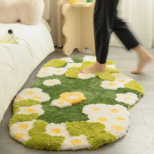 Garden Bloom Flowers Shaggy Tufted Non-Slip Carpet