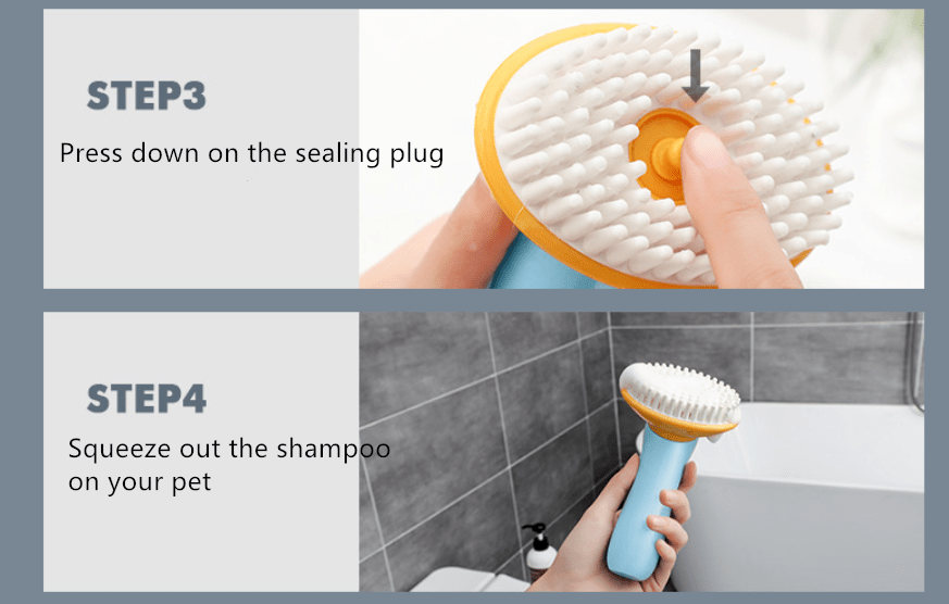 Handheld Massaging Pet Bath Brush