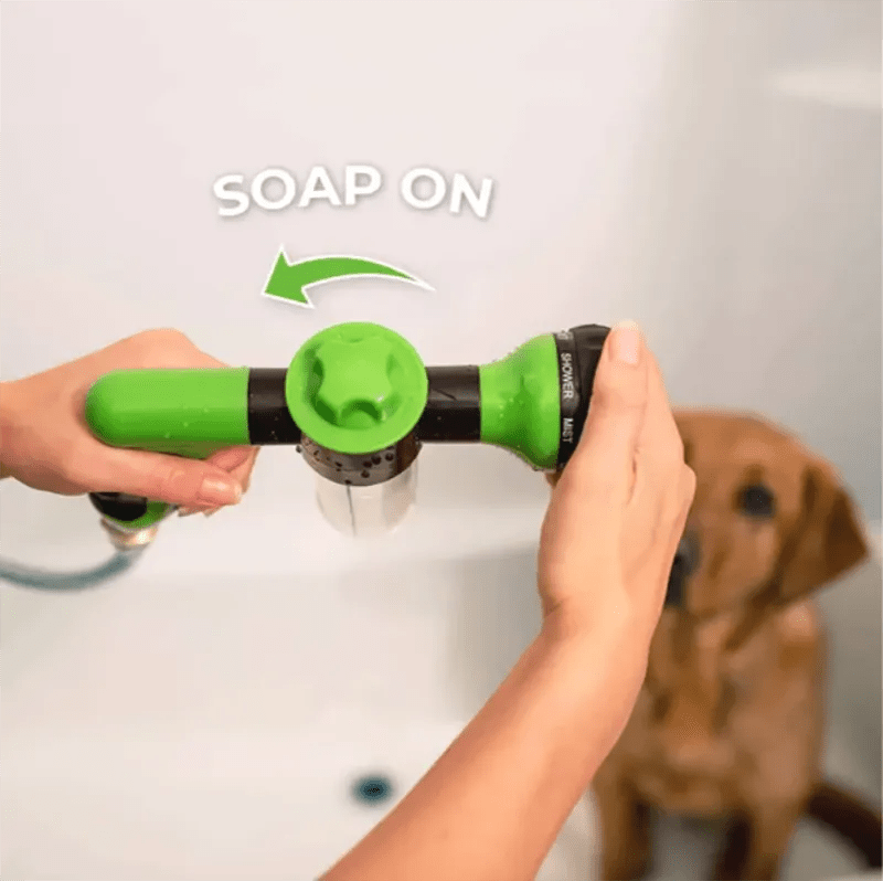 High-Pressure Pet Bathtime Hose with Soap Wash Setting