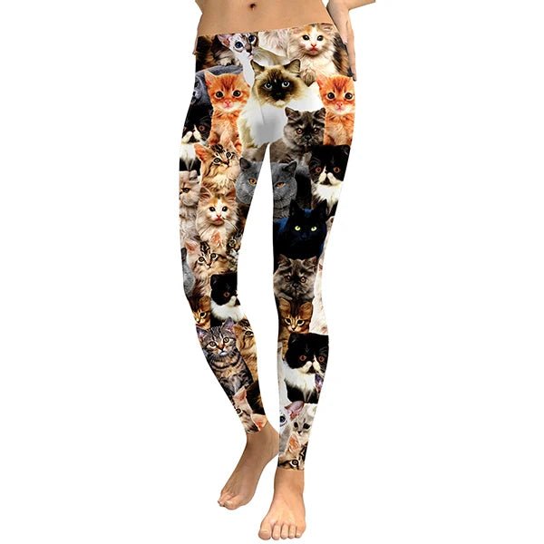 Holographic Cat Women's High Waist Fitness Leggings