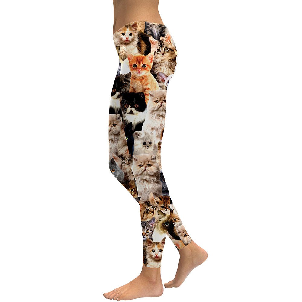 Holographic Cat Women's High Waist Fitness Leggings