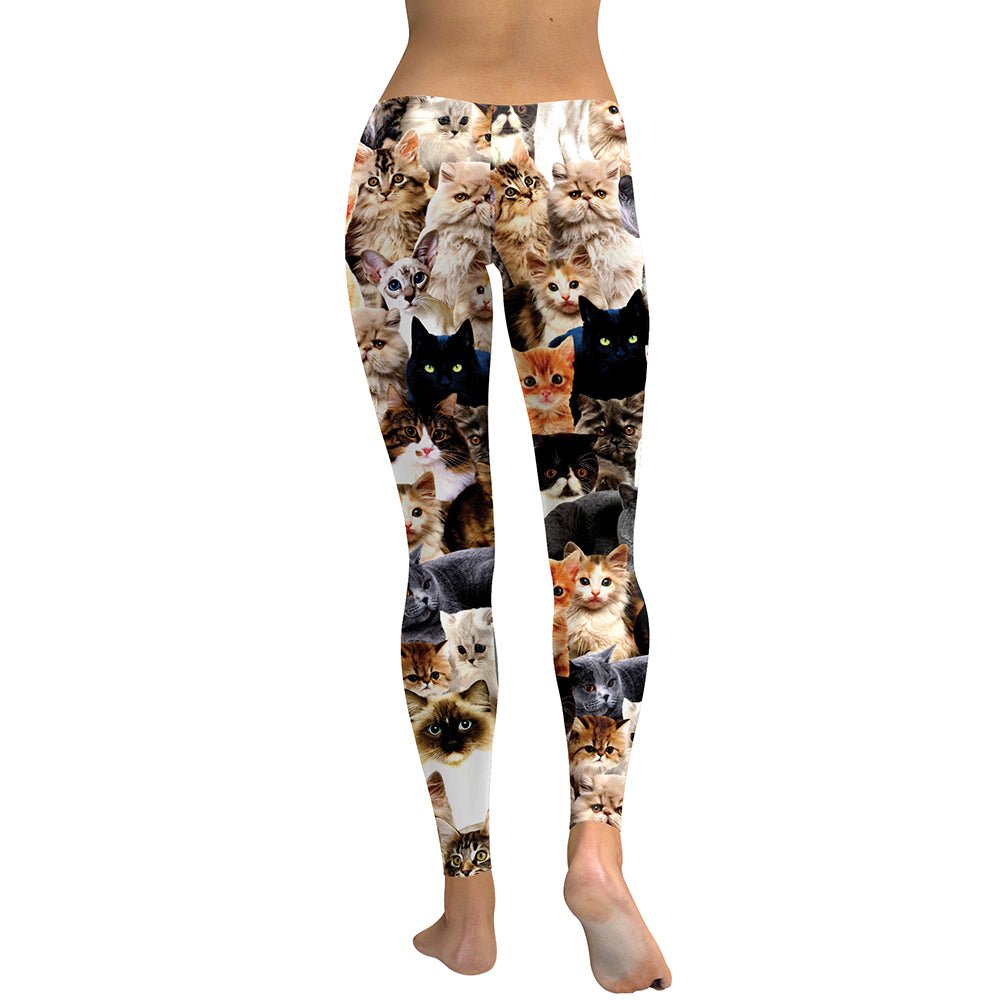 Holographic Cat Women's High Waist Fitness Leggings