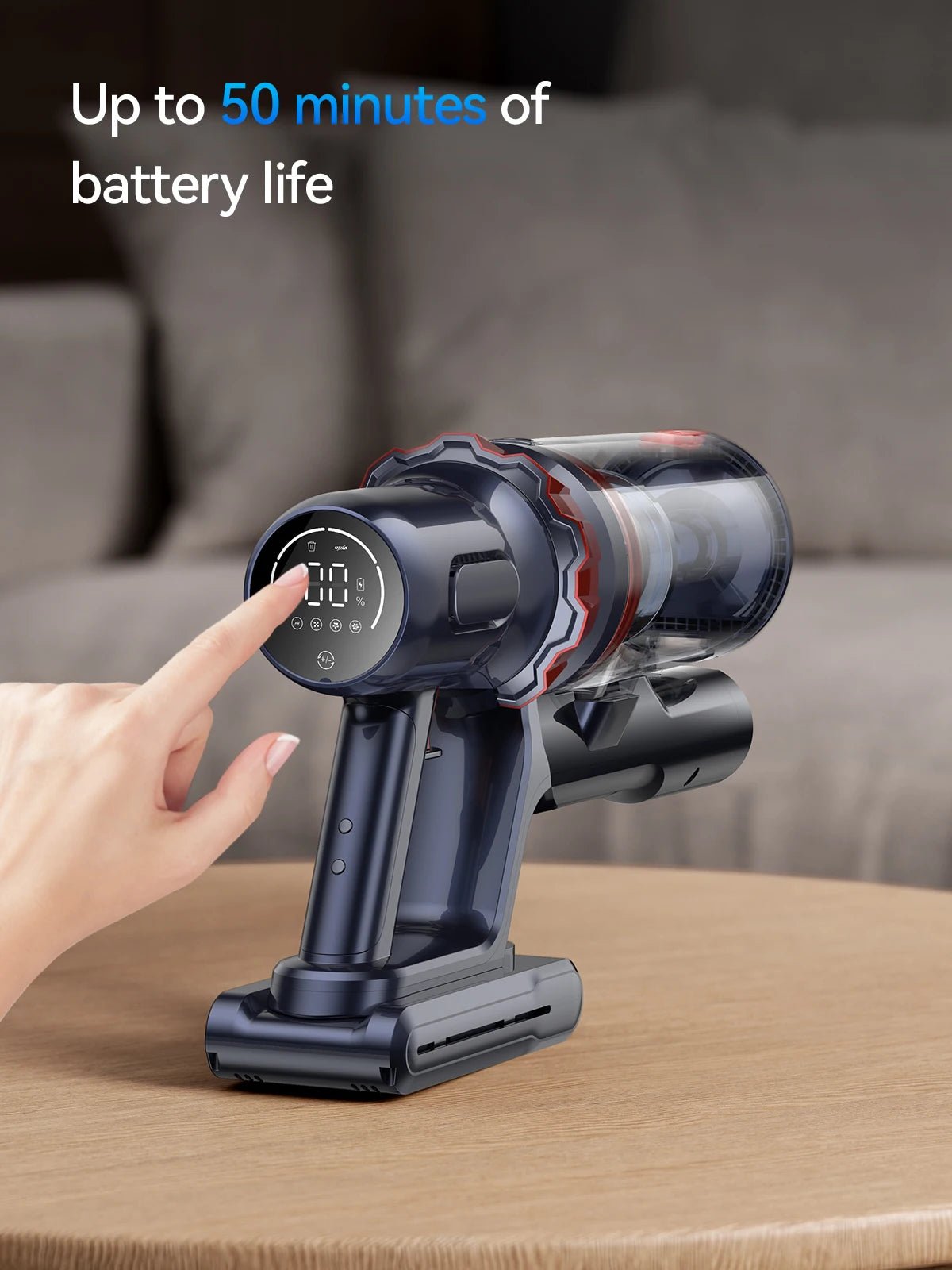 Honiture Cordless Touch Screen Vacuum Cleaner for Pet Hair with Powerful 33KPa Suction