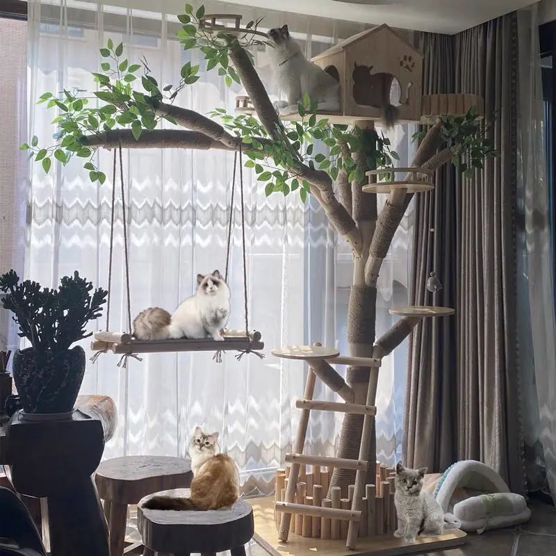 Indoor Simulation Tree for Cat with Large Family Climbing Frame