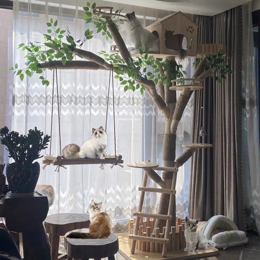Indoor Simulation Tree for Cat with Large Family Climbing Frame