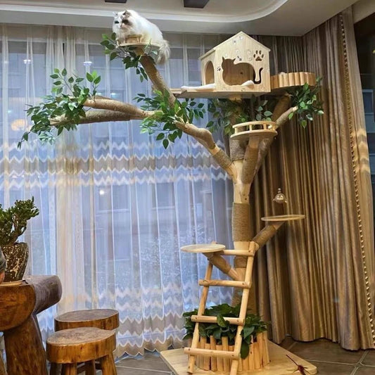 Indoor Simulation Tree for Cat with Large Family Climbing Frame