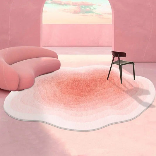 Irregular Solid Non-Slip Color Plush Carpet Nordic Style