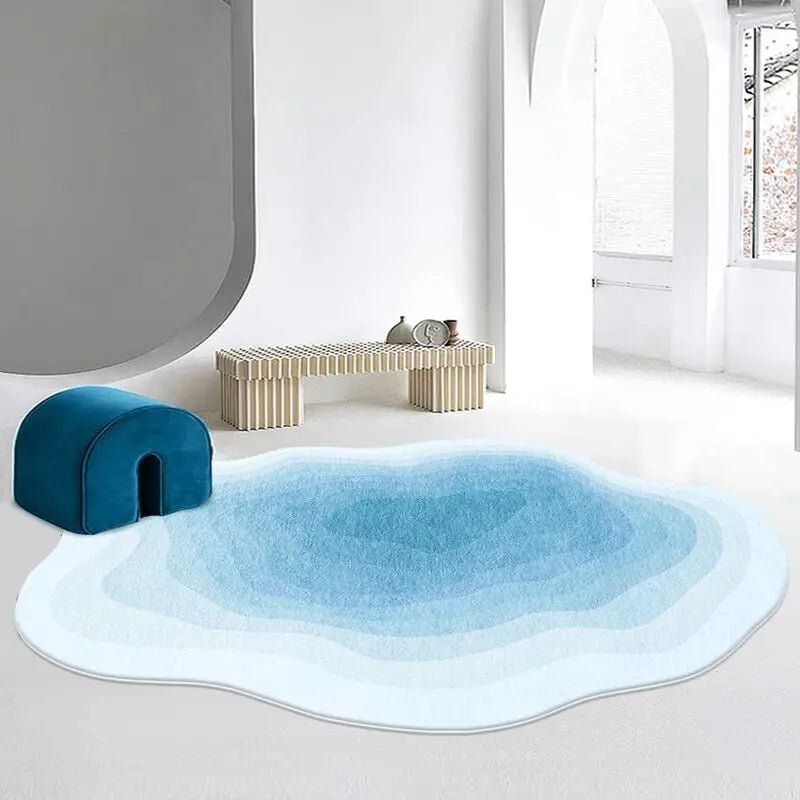 Irregular Solid Non-Slip Color Plush Carpet Nordic Style
