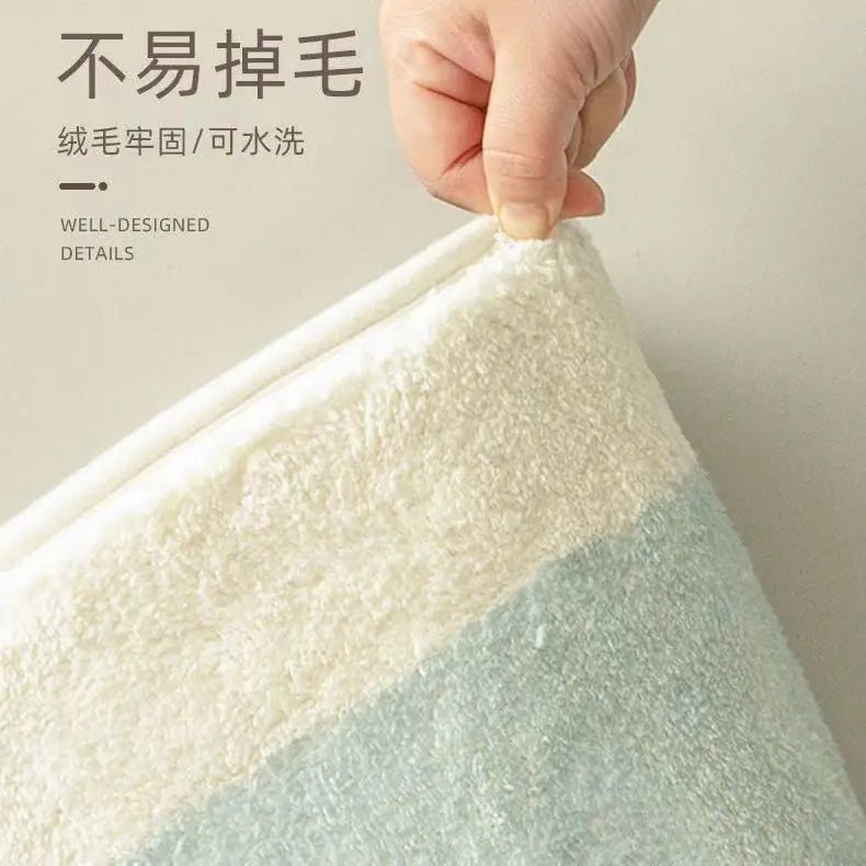 Irregular Solid Non-Slip Color Plush Carpet Nordic Style