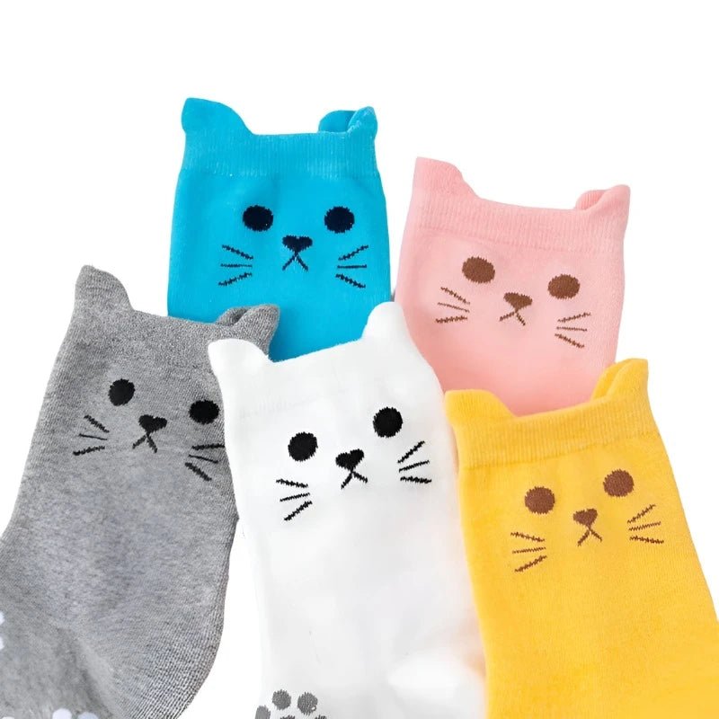 Kawaii Harajuku Cat Crew Socks for Women