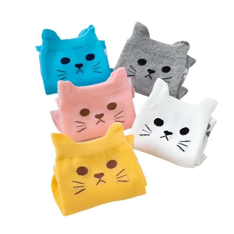 Kawaii Harajuku Cat Crew Socks for Women