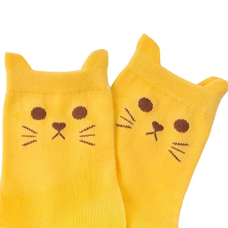 Kawaii Harajuku Cat Crew Socks for Women