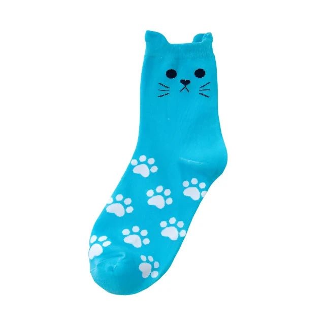 Kawaii Harajuku Cat Crew Socks for Women