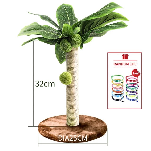 Kitten Coconut Tree Scratching Post w/ Coconut Sisal Balls