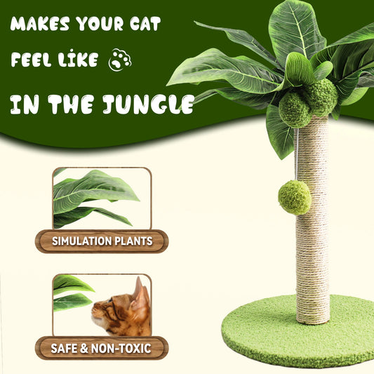 Kitten Coconut Tree Scratching Post w/ Coconut Sisal Balls