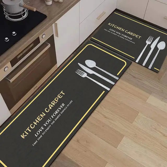 Long Cat Lady Non-Slip Door and Kitchen Mats