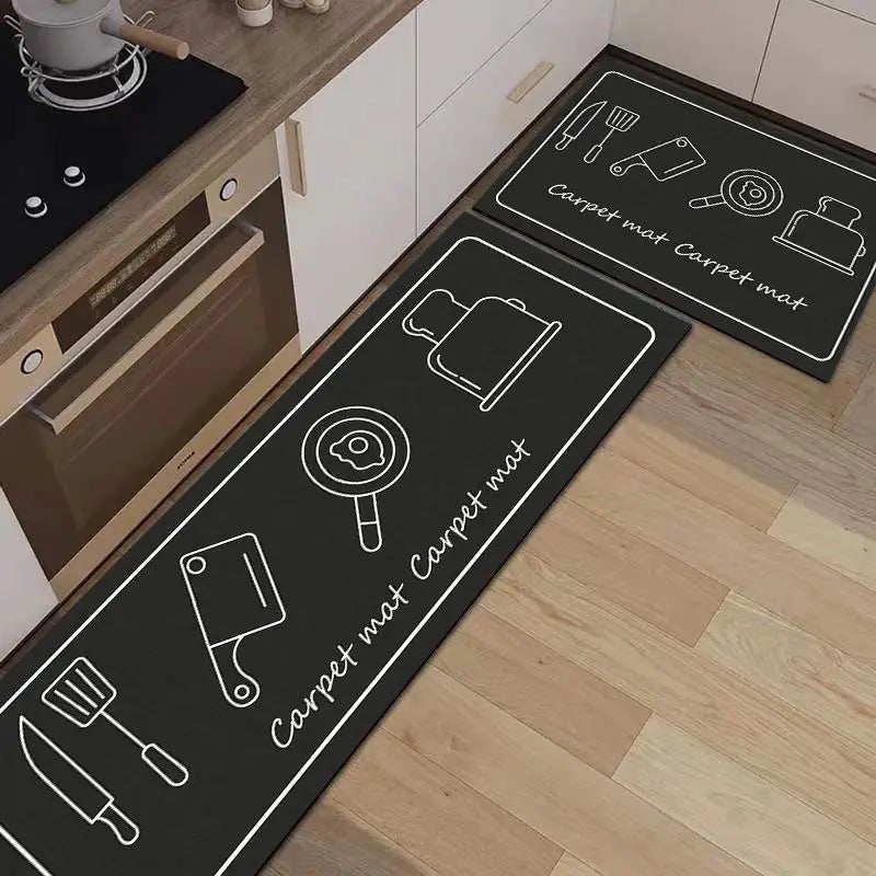 Long Cat Lady Non-Slip Door and Kitchen Mats