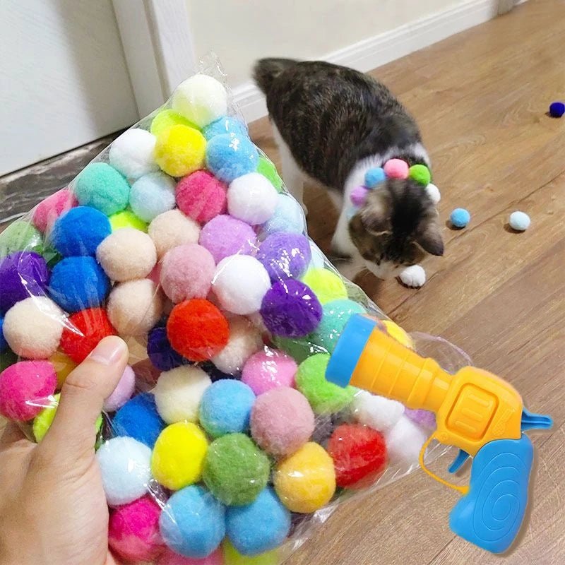 Mini Pompom Cat Teaser Toy