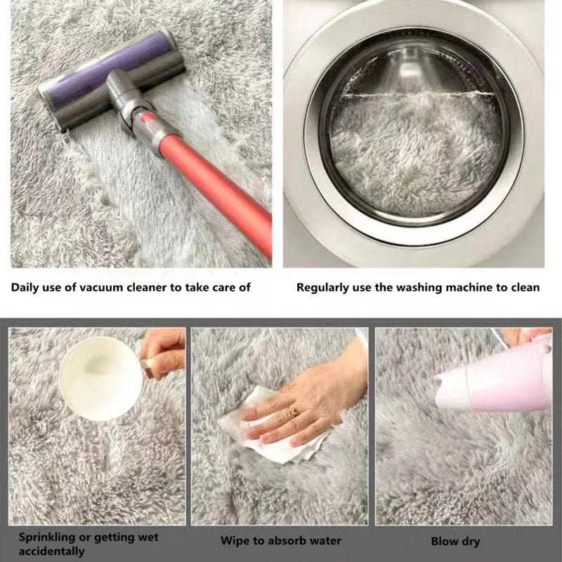 Modern Fluffy Anti-Slip Washable Carpet for Living Room