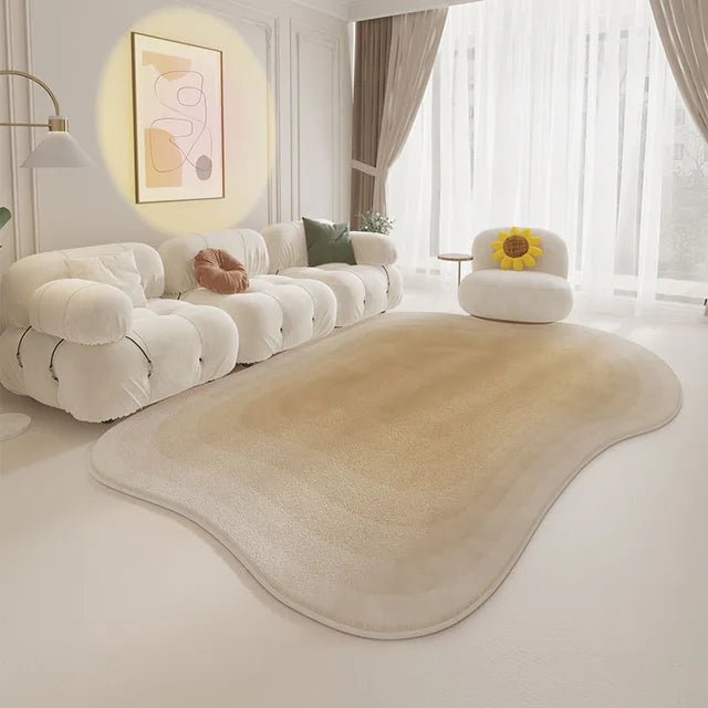 Modern Irregular Carpet Cream Style