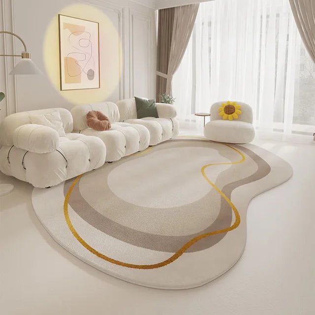 Modern Irregular Carpet Cream Style