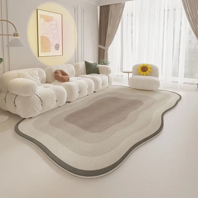 Modern Irregular Carpet Cream Style