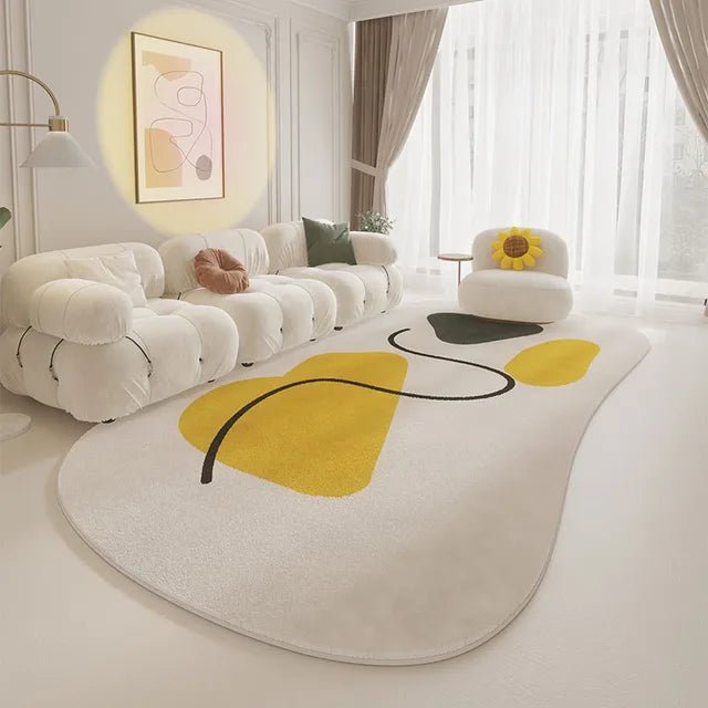 Modern Irregular Carpet Cream Style