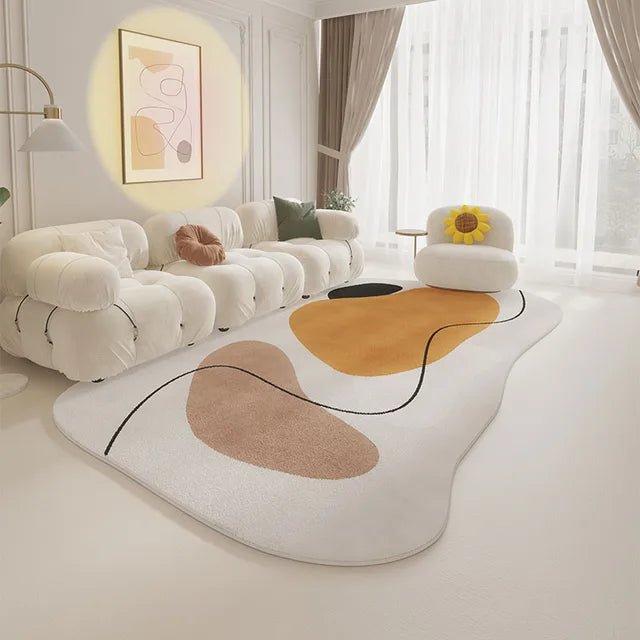 Modern Irregular Carpet Cream Style