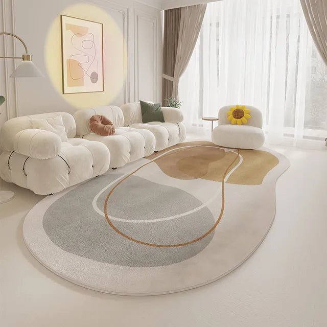 Modern Irregular Carpet Cream Style
