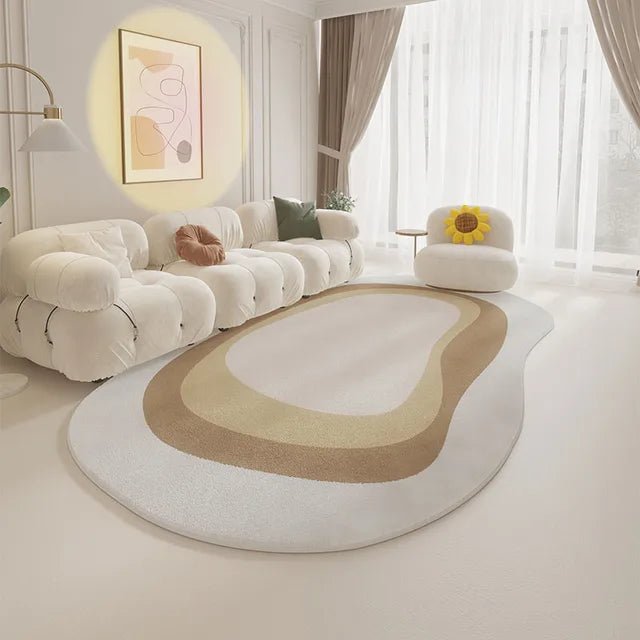 Modern Irregular Carpet Cream Style