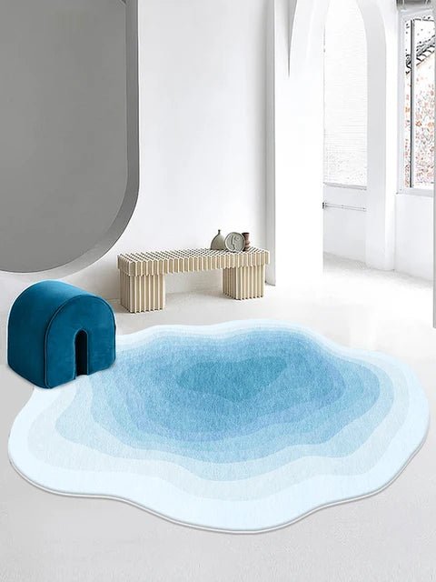 Modern Minimalist Pindrop Waves Non-Slip Carpet