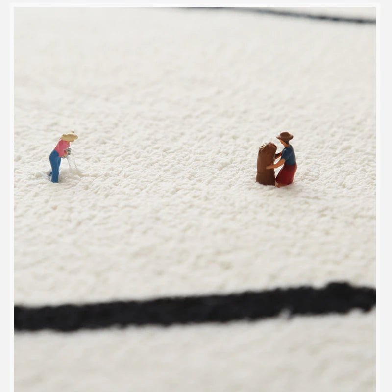 Modern Minimalist Pindrop Waves Non-Slip Carpet