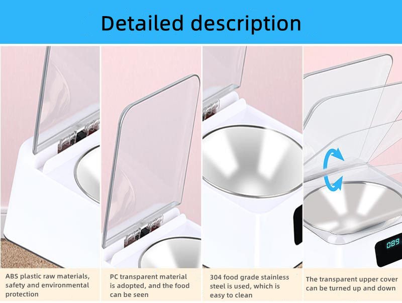 Pet 5G Wet Food Bowl Automatic Feeder Anti-Cockroach Anti-Mouse Moisture-Proof