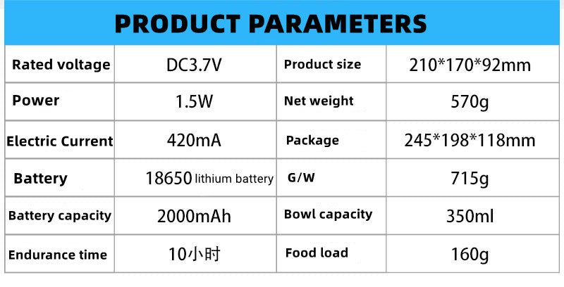 Pet 5G Wet Food Bowl Automatic Feeder Anti-Cockroach Anti-Mouse Moisture-Proof
