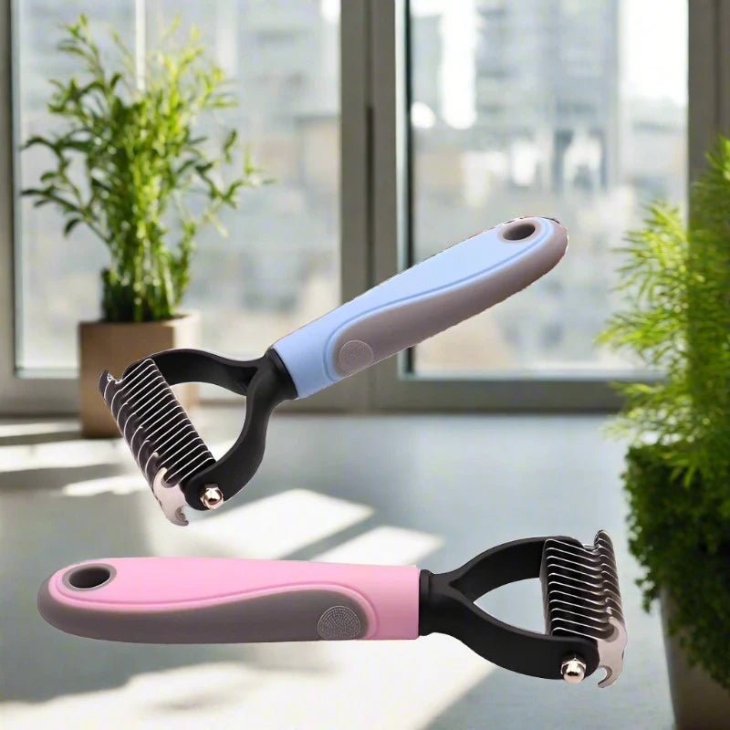 Pet Fur Knot Cutter, Comb, and Shedding Tool